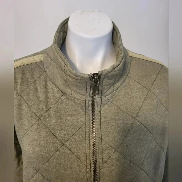 Bagatelle Collection Tan/Brown/Green Quilted Dolman Sleeve Full Zip Jacket(L) - Picture 9 of 14